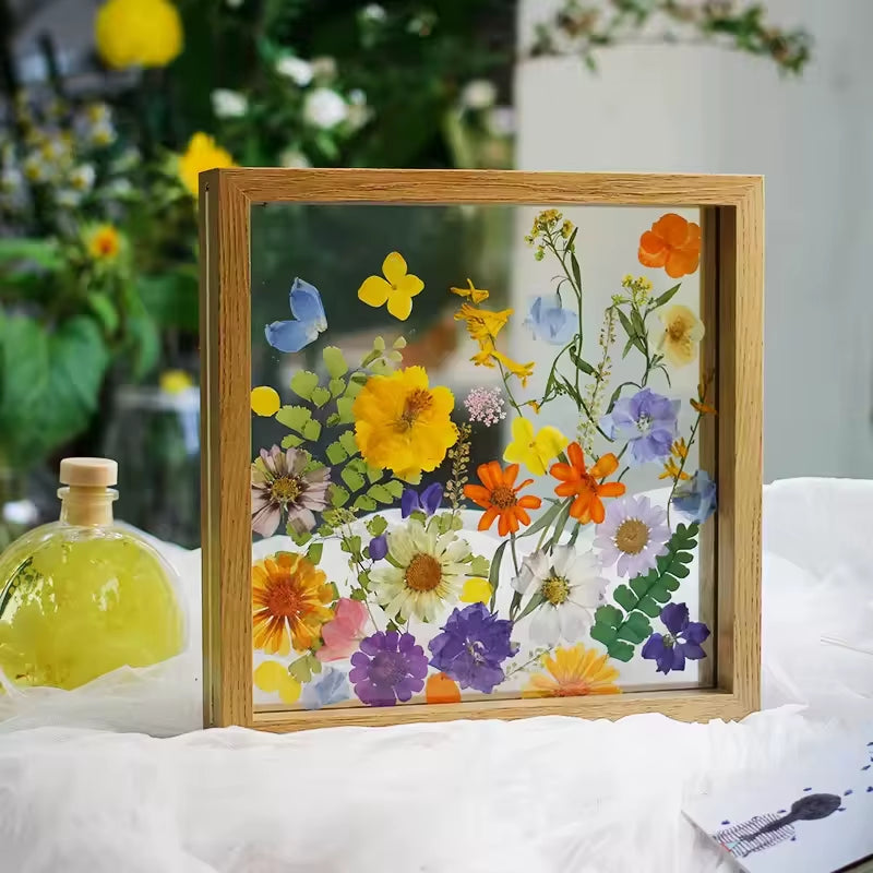 Wholesale Specimen Natural Wooden Photo Frame Double-Sided Transparent High Definition Acrylic Dry Flower Shadow Box Frame