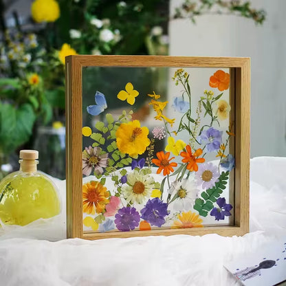 Wholesale Specimen Natural Wooden Photo Frame Double-Sided Transparent High Definition Acrylic Dry Flower Shadow Box Frame