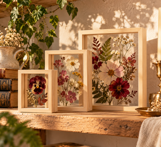 Wholesale Specimen Natural Wooden Photo Frame Double-Sided Transparent High Definition Acrylic Dry Flower Shadow Box Frame