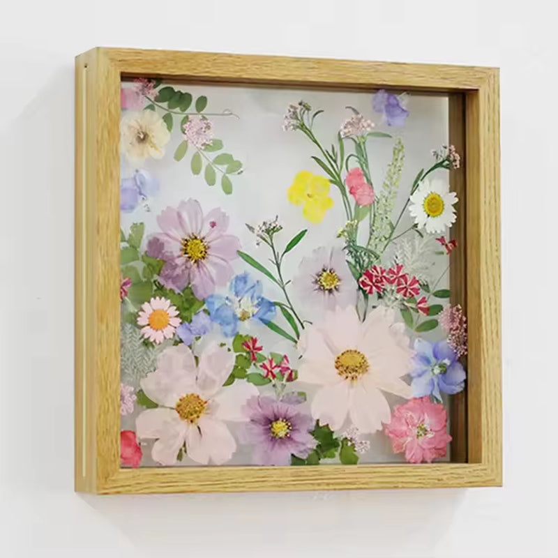 Wholesale Specimen Natural Wooden Photo Frame Double-Sided Transparent High Definition Acrylic Dry Flower Shadow Box Frame